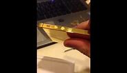 Luxury custom 24kt gold plated new iPhone 5s unboxing