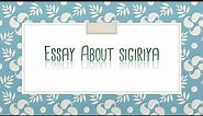 Essay about Sigiriya