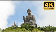 Tian Tan Buddha Monument in Hong Kong 4K Drone Video