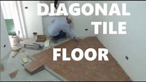 How to install a diagonal tile floor, laying the tiles