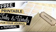 FREE Printable Tabs & Words + tutorial | FREEBIE