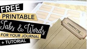 FREE Printable Tabs & Words + tutorial | FREEBIE