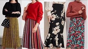 Elegant 50+ Floral printed skirts ideas midi skirt outfit ideas