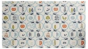 Ambesonne Scandinavian Peel & Stick Wallpaper for Home, Apples and Leaves Pattern Abstract Fruit Design Bountiful Harvest, Self-Adhesive Living Room Kitchen Accent, 13" x 100", Pale Blue Orange Green