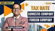 17. Tax Rate of Domestic Companies in India | Income Tax AY 2024-25