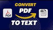 How to convert pdf and images to text for FREE
