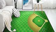 ALAZA Baseball Field Green Sport Area Rug Rugs for Living Room Bedroom 5'3"x4'