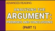 Analyzing the argument - Part 1 of 2