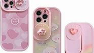 Super Protective, Cute Kawaii Phone Case for iPhone 14 Pro Max, Pink Rainbow Case with Camera Lens Protector for Women Girl