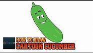 How to Draw Funny Cucumber easy Step by Step for kids Cartoon Cucumber Drawing Tutorial