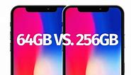 What is the difference between: iPhone X 64gb vs 256gb