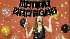 KatchOn, Happy New Year Banner 2024 - Large 10 Feet, No DIY | Happy New Year Backdrop for Happy New Year Decorations 2024 | Happy New Year Sign | New Years Eve Party Supplies | NYE Decorations 2024