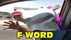 Angry Unicorn Swearing And Flipping Off During Road Rage!