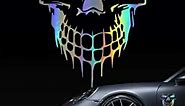 HungMieh Skull Stickers and Decals for Car Windows Doors and Trucks, 3D Skull Decals and Signs for Car Styling, Laser Skull Bumper Stickers for Car Decor
