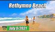 Rethymno Beach Walking tour, Crete Greece 2021, 4k UHD