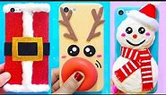 9 DIY CHRISTMAS PHONE CASES | Easy & Cute Phone Projects & iPhone Hacks