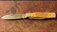 Taylor Cutlery Elk Horn 1980 Cutlery Stag Gunstock Pocket Knife