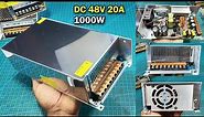 DC 48V 20A 1000W Switch Power Supply AC110V/AC220V Unboxing and Test