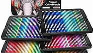 KALOUR 180 Colored Pencil Set for Adults Artists - Rich Pigment Soft Core -12 Metallic Pencil - Ideal for Coloring Drawing Sketching Shading Blending - Vibrant Color（Tin Case）