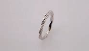 Solid 14k White Gold Stackable Wedding Anniversary Twisted