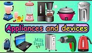Common Household Appliances and Devices Names with Pictures and correct pronunciation