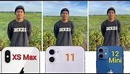 iPhone XS Max vs iPhone 11 vs iPhone 12 Mini Camera Comparison !