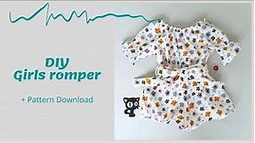 How to sew / Girls romper / jumpsuit / kids overall / DIY