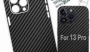 iPhone 13 PRO Skin Wrap Carbon Fiber Film Protective for Back and Borders Skin Decal (Carbon Fiber)