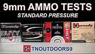 9mm Standard Pressure Ammo Tests (Gold Dot, HST, Critical Duty, XTP)