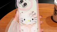 Cute Cartoon Case for iPhone 13 6.1 inch, 3D Bow Kawaii Pink Cartoon Cat Case with Face Makeup Mirror for Women Girls Soft Silicone Clear Protective Phone Cover for iPhone 13, Pink