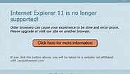What to do if you get the message Your Browser is no longer supported, Please update your Browser