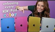 The NEW iPad (10th Gen) 2022 | Unboxing EVERY Color + Accessories 💙💗💛🤍