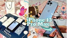 iPhone 13 Pro Max UNBOXING | Sierra Blue 512gb | Accessories [My sixth iPhone]