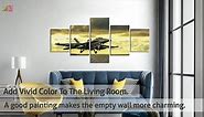 5 Piece Aviation Decor Airplane Pictures Wall Art Jets Poster Military Wall Art Aviation Wall Decor Plane Decor Aviation Art Prints Airplane Art Wall Decor for Boys Room Decor (50''W x 24''H)