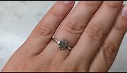 Raw Diamond Hexagon Diamond, Salt and Pepper, Unique Engagement Ring, Geometric Diamond Ring