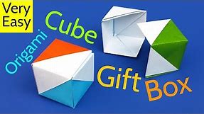 How to Make a DIY Origami Cube Gift Box with Lid (Flag Box) - Easy Tutorial
