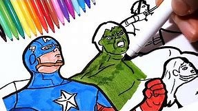 THE AVENGERS Coloring Pages | How to Draw Marvel Superheroes Iron Man Captain America Thor Hulk