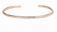 Hammered Signature Cuff in 14K Rose Gold Fill; Handmade and Hand Textured Bracelet for Women by Lotus Stone Jewelry (Medium, Rose Gold)