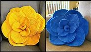 How to make crochet flower pillow/Crochet flower for beginner/Crochet flower pillow cushion designs