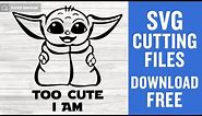Baby Yoda Svg Free Cutting Files for Cricut Brother Scanncut Instant Download