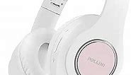 pollini Bluetooth Headphones Wireless, 40H Playtime Foldable Over Ear Headphones with Microphone, Deep Bass Stereo Headset with Soft Memory-Protein Earmuffs for iPhone/Android Cell Phone/PC (White)