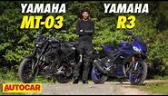 Yamaha R3 and MT-03 review - Coming to India soon! | First Ride | @autocarindia1