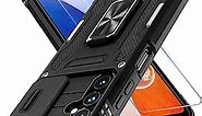 DEERLAMN Samsung Galaxy A14 4G/5G Case:Military Grade Protection Heavy Duty Case with Slide Camera Cover,[Magnetic Rotated Kickstand] Shockproof Protective Cover for Galaxy A14 4G LTE/5G-Black