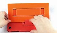 Snugg iPad Mini & Mini 2 Case - Smart Cover with Flip Stand & (Orange Leather) for Apple iPad Mini &