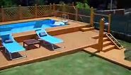 piscina fuori terra 5x10 con solarium in legno