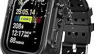 Hensinple Waterproof Case For Apple Watch Band 45mm Series 8/7 with Case, IP68 Waterproof Case built-in Screen Protector 360 Full Protective Shockproof Durable Band Cover for Men Women 45mm, Black