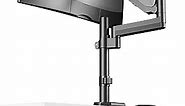 WALI Single Monitor Mount, Computer Monitor Stand for Desk Fits 13-32 Inch, Monitor Arm Desk Mount Hold up to 17.6lbs,Gas Spring Arm Full Adjustable Monitor Stand with Clamp(GSDM001),Black