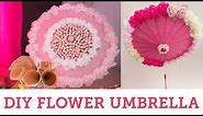 DIY Flower Umbrella Bridal Shower Parasol | BalsaCircle.com