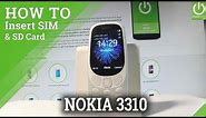 How to Insert SIM & SD Card in NOKIA 3310 2017 - Install SIM and SD
