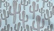 oneOone Polyester Spandex Light Blue Fabric Cactus Sewing Craft Projects Fabric Prints by Yard 56 Inch Wide